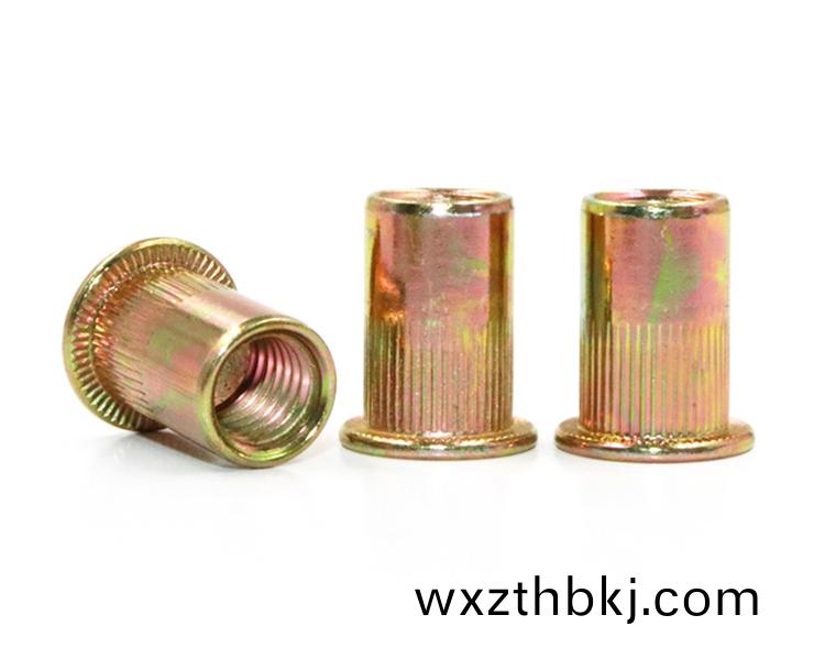 平(ping)頭(tou)柱(zhu)紋通孔(kong)鉚螺母(鍍鋅(xin))